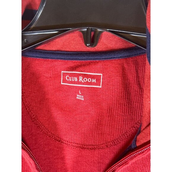 Club Room Mens Solid Classic French Rib Quarter-Zip Sweater, Red, Size L, NWT - Picture 3 of 5